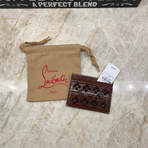 CHRISTIAN LOUBOUTIN W Kios Croc-Embossed Loubinthesky Card Case - Picture 4 of 8